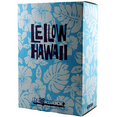 Leilow Hawaii Be@rbrick 100% & 400% Set   figure by Jules Gayton, produced by Medicomtoy. Packaging.