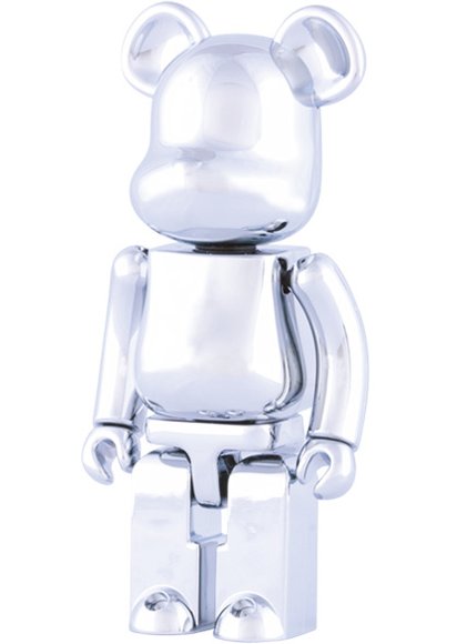 Be@rbrick 200% Chrome figure, produced by Medicom Toy X Bandai. Front view.