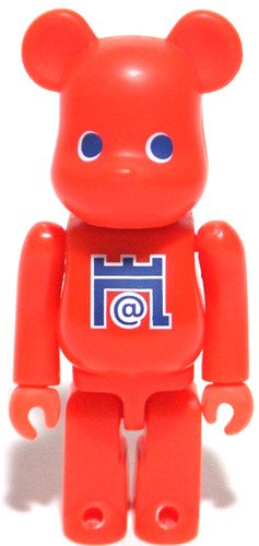 Arashi Be@rbrick 100% - Orange Version  figure by Arashi, produced by Medicom Toy. Front view.