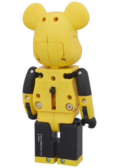 BE@RBRICK × TRANSFORMERS BUMBLEBEE figure, produced by Takara Tomy. Back view.