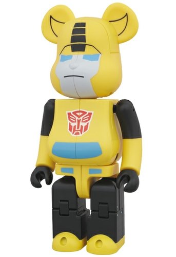 BE@RBRICK × TRANSFORMERS BUMBLEBEE figure, produced by Takara Tomy. Front view.