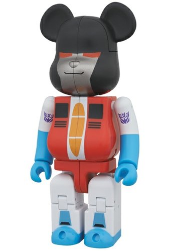 BE@RBRICK × TRANSFORMERS STARSCREAM figure, produced by Takara Tomy. Front view.