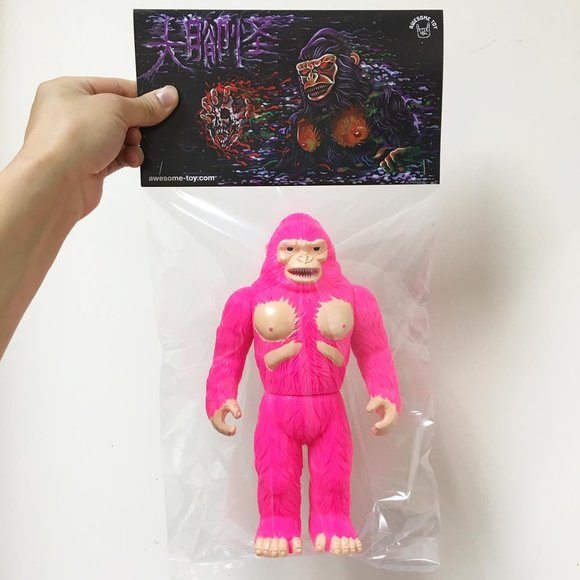 Big Foot - Painted Hot Pink figure by Awesome Toy, produced by Awesome Toy. Packaging.