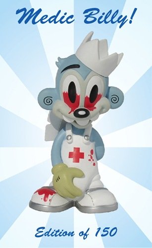 Billy Bananas - Medic figure by Tristan Eaton, produced by Thunderdog Studios. Front view.
