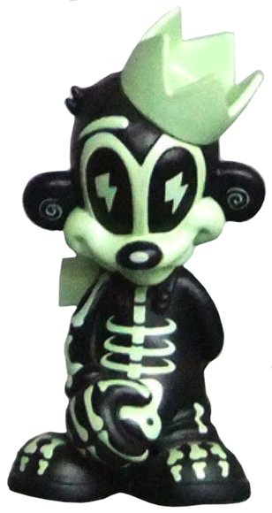 Billy Bananas X-Ray Edition figure by Tristan Eaton, produced by Thunderdog Studios. Front view.