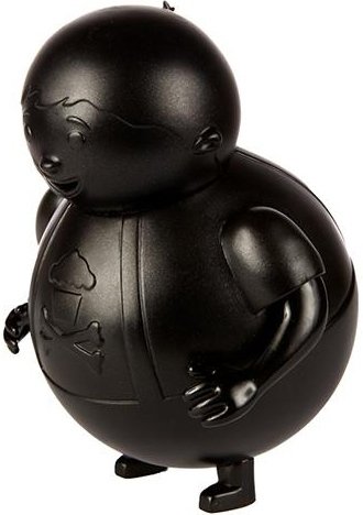 Black Big Kid figure by Johnny Cupcakes, produced by Johnny Cupcakes. Front view.