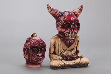 BLACK MASS BODHISATTVA ALAVAKA figure by Toby Dutkiewicz, produced by DevilS Head Productions. Front view.