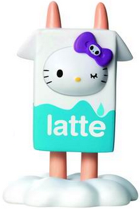 Latte Kitty figure by Simone Legno (Tokidoki), produced by Sanrio. Front view.
