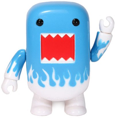 Blue Flame Domo Qee figure by Dark Horse Comics, produced by Toy2R. Front view.