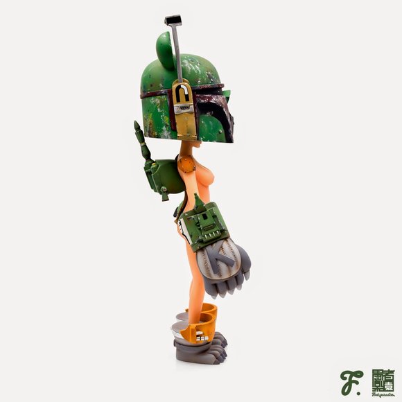 Boba K figure by Fools Paradise, produced by Fools Paradise. Side view.