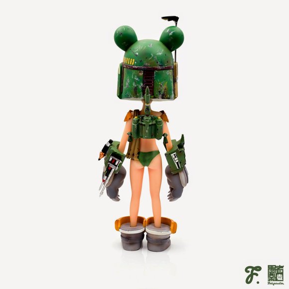 Boba K figure by Fools Paradise, produced by Fools Paradise. Back view.