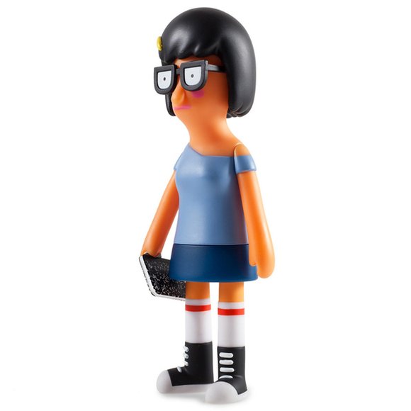 Bobs Burgers Bad Tina Belcher figure, produced by Kidrobot. Side view.