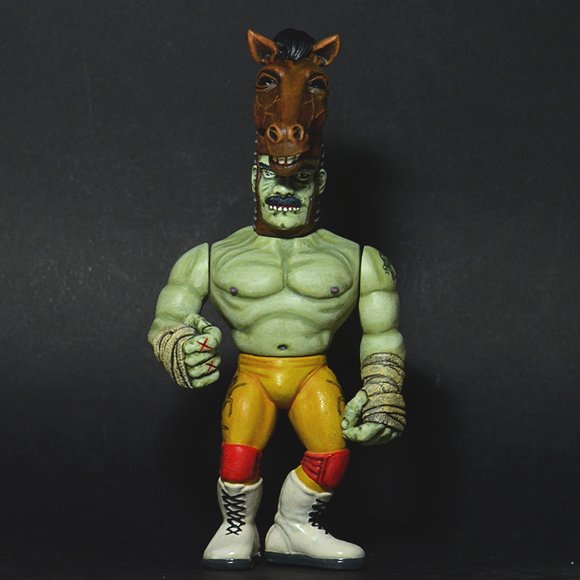 Bronco Buster figure by Daniel Yu. Front view.