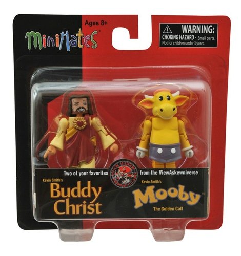 Buddy Christ & Mooby figure, produced by Diamond Select Toys. Front view.