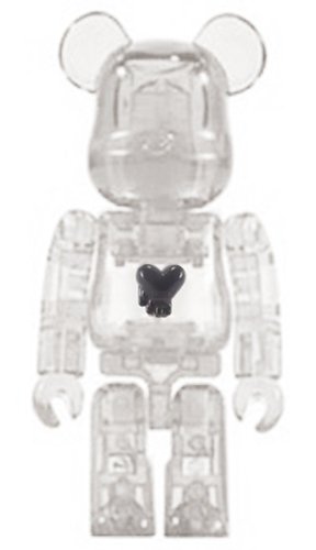 Emotionally Unavailable Black Heart BE@RBRICK 100% figure, produced by Medicom Toy. Front view.