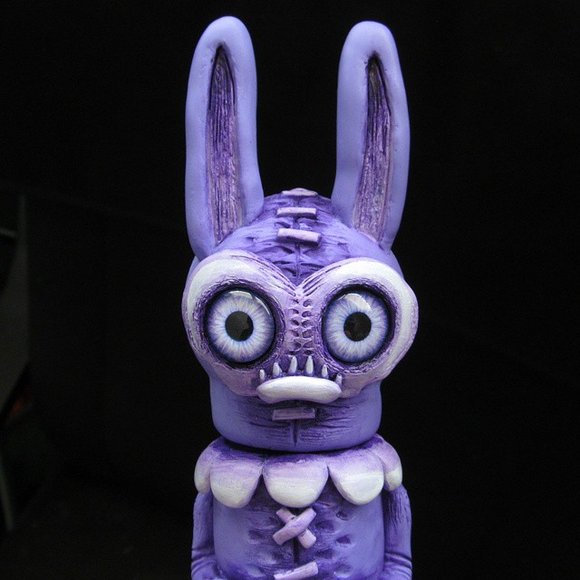 Bun Bun - Purple figure by Brent Nolasco. Detail view.