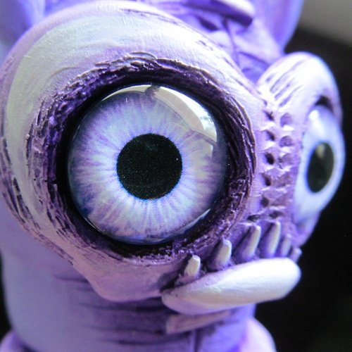 Bun Bun - Purple figure by Brent Nolasco. Detail view.