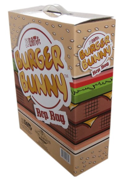 Burger Bunny Bop Bag figure by Joe Ledbetter, produced by The Loyal Subjects. Packaging.