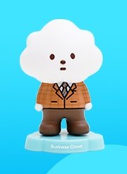 Business Cloud figure by Fluffy House, produced by Fluffy House. Front view.
