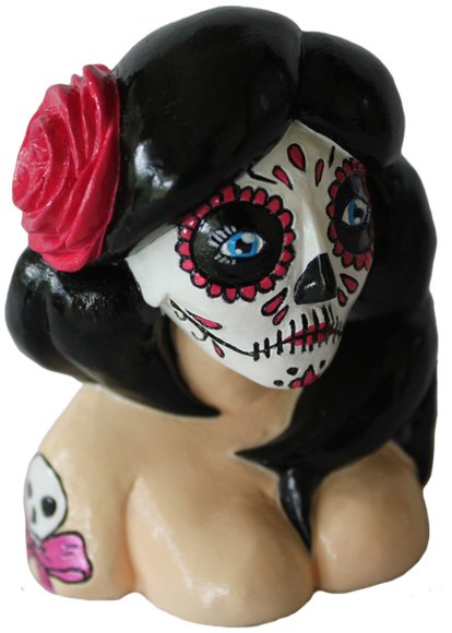 Calavera Girl Bust - Black Hair figure by Double Haunt, produced by Double Haunt. Front view.