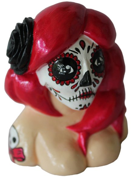 Calavera Girl Bust - Red Hair figure by Double Haunt, produced by Double Haunt. Front view.