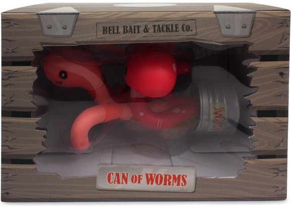 Can of Worms figure by Andrew Bell, produced by Bic Plastics. Packaging.