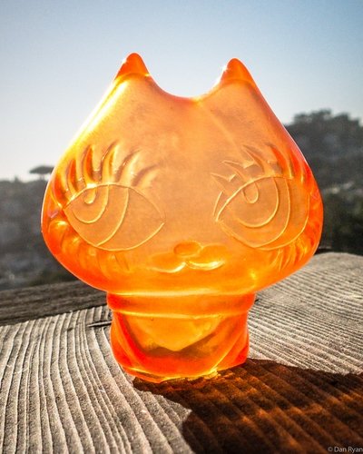 Cat--Clear Orange figure by Devilrobots, produced by Wonderwall. Front view.