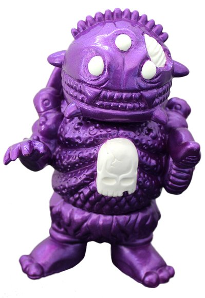 Cheestroyer - Battle Damaged GID - Purple figure by Bad Teeth Comics X Double Haunt. Front view.
