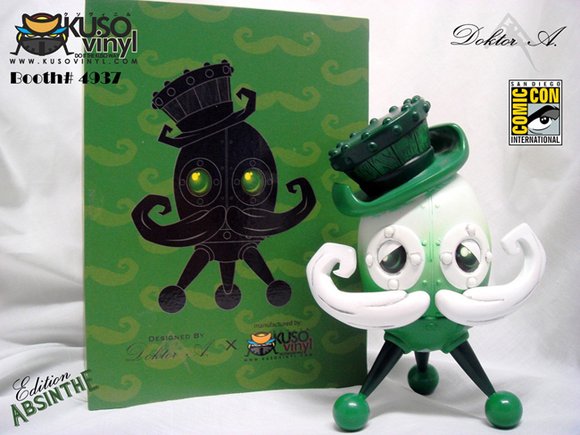 Chester Runcorn - Absinthe, SDCC 12 figure by Doktor A, produced by Kuso Vinyl. Packaging.
