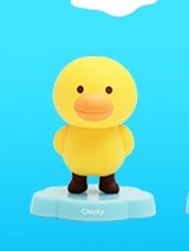 Chicky figure by Fluffy House, produced by Fluffy House. Front view.