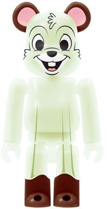Chip Be@rbrick 100% - Ghost Ver. figure by Disney, produced by Medicom Toy. Front view.