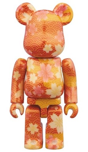 Chiyogami BE@RBRICK 100% figure, produced by Medicom Toy. Front view.