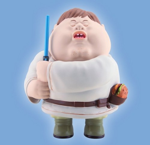 Chunkies The Jedi figure by Alex Solis, produced by Vtss Toys. Front view.