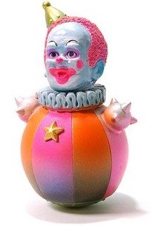 不倒翁／Clown (Pink & Orange) figure by Kikkake, produced by Kikkake. Front view.