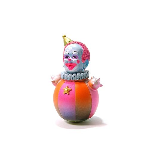 不倒翁／Clown (Pink & Orange) figure by Kikkake, produced by Kikkake. Front view.