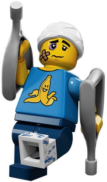 Clumsy Guy figure by Lego, produced by Lego. Front view.