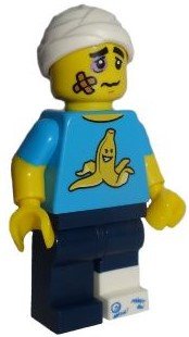 Clumsy Guy figure by Lego, produced by Lego. Front view.