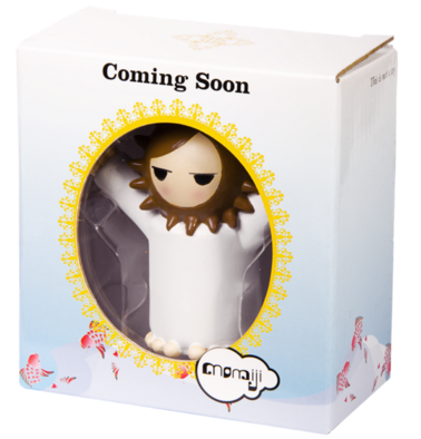 Coming Soon figure by Camila De Gregorio, produced by Momiji. Packaging.