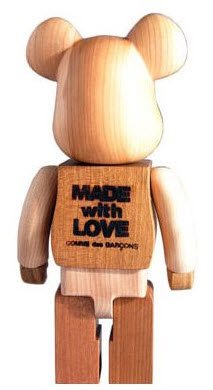 Comme des Garcons [Made with Love] Be@rbrick figure by Comme Des Garcons, produced by Medicom Toy. Back view.