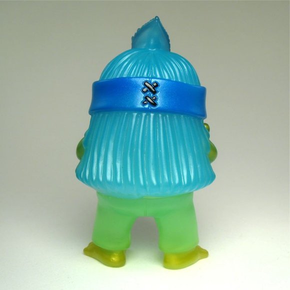 Cosmic Hobo - Clear Neon Blue, Neon Green figure by Naoya Ikeda. Back view.