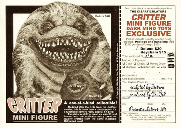 Critters Inspired Mini Figure figure by Zectron, produced by Tru:Tek. Toy card.