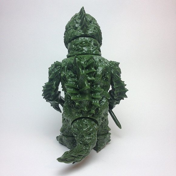 Toxigon - Green Test Pull figure by Lash, produced by Mutant Vinyl Hardcore. Back view.