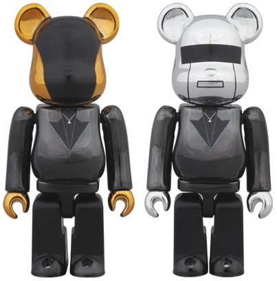 Daft Punk Be@rbrick 100% （Random Access Memories Ver.) - Thomas Bangaltier figure, produced by Medicom Toy. Front view.