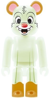 Dale Be@rbrick 100% - Ghost Ver. figure by Disney, produced by Medicom Toy. Front view.