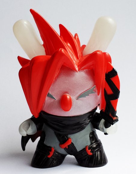 Dark CLXXD Red Dunny figure by Erick Scarecrow. Front view.