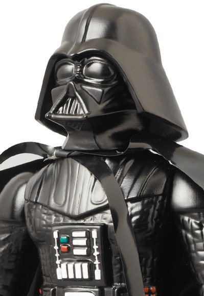 Darth Vader - Vintage Sofubi No.01 figure by Lucasfilm Ltd., produced by Medicom Toy. Detail view.