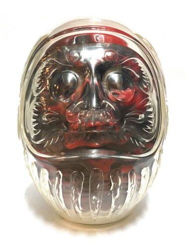 DARUMA SKULL RED × BLACK figure by Kazzrock, produced by Secret Base. Front view.