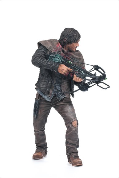 Daryl Dixon Deluxe Figure figure by Todd Mcfarlane, produced by Mcfarlane Toys. Side view.