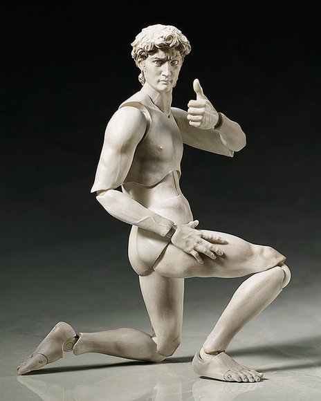 Davide di Michelangelo figure, produced by Freeing. Side view.
