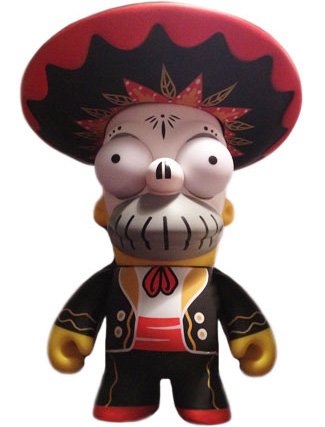 Day of the Dead Homer NYCC Exclusive figure by Matt Groening, produced by Kidrobot. Front view.